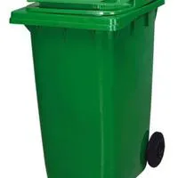 Бак для мусора 240 литров, контейнер пластиковый зеленый